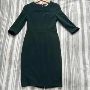 Boden dark green pleated dress